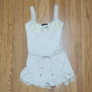 Supertrash Cream Lace Trim Chemise